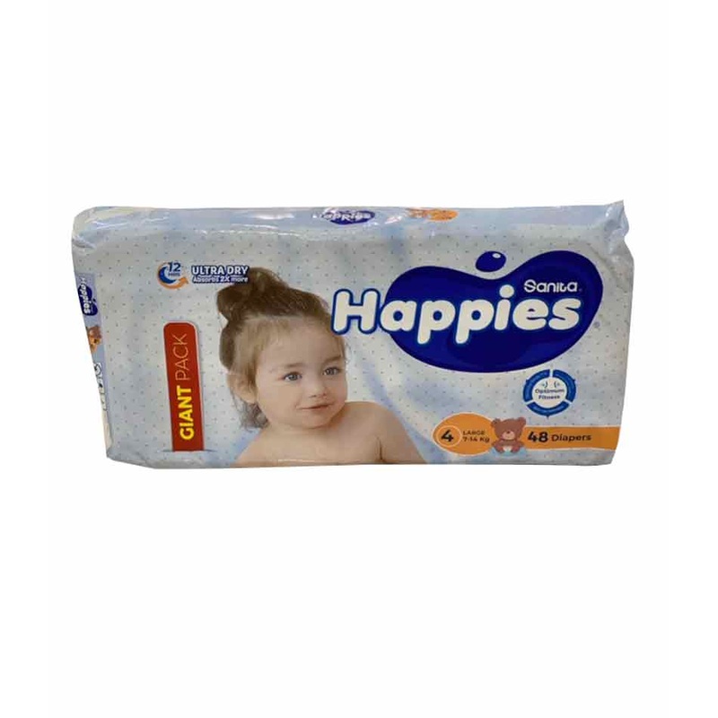 Sanita Happies Giant Pack Diapers Large Size 4 (7-14 KG) *48 Diapers | Sanita In Lebanon