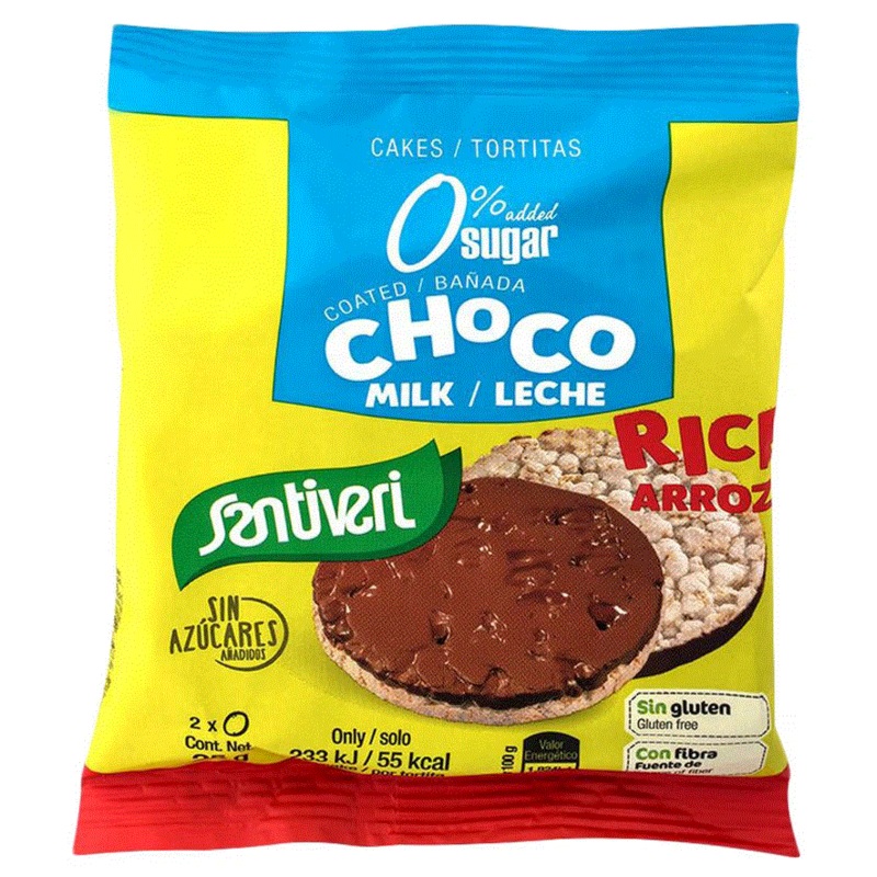 Santiveri Rice Cakes Coated with Milk Chocolate 25g | Santiveri In Lebanon