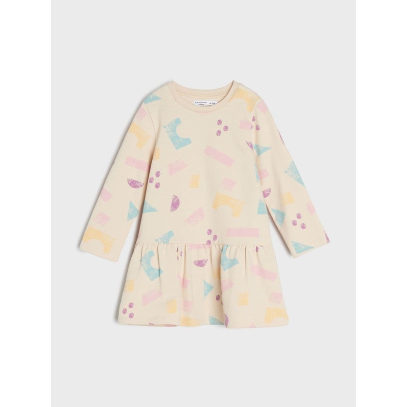 Sinsay Baby Girl’s Beige Long-Sleeve Dress ANFK573