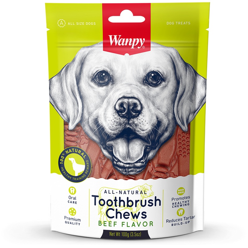 Wanpy Dog All Natural Toothbrush Chews Beef Flavor 100g | Wanpy In Lebanon