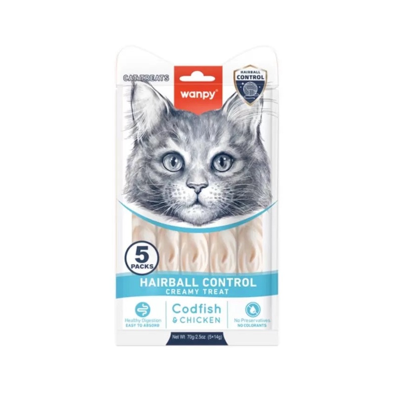 Wanpy Hairball Control Creamy Treat For Cats 70g | Wanpy In Lebanon