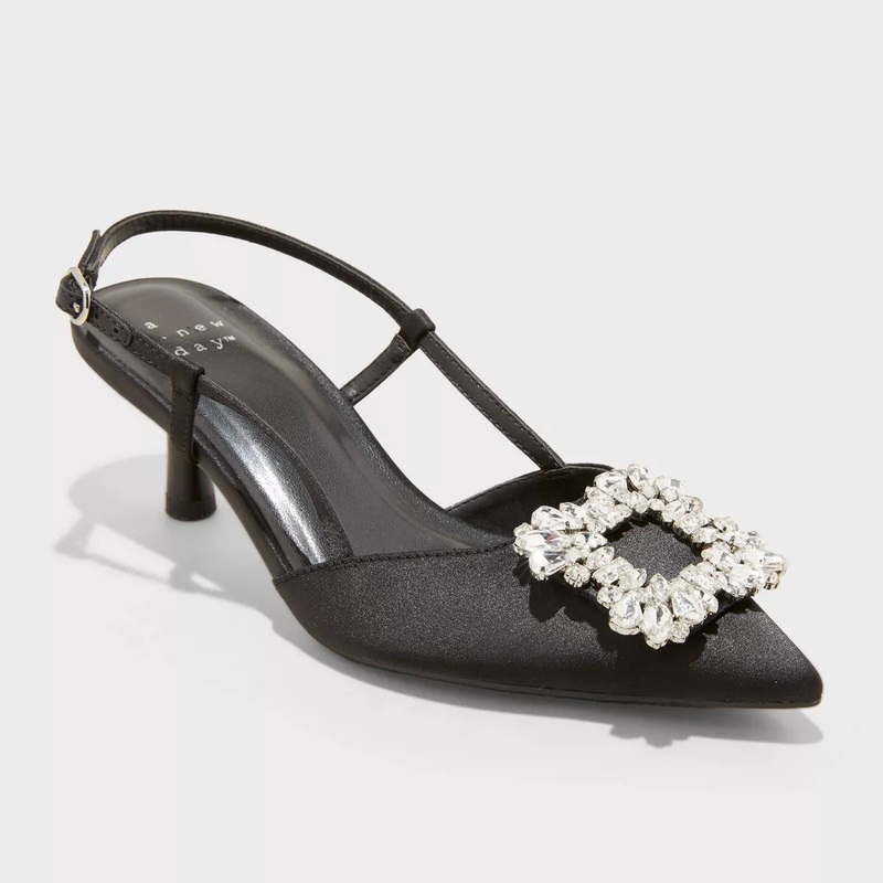 A New Day Women’s Annette Satin Slingback with Memory Foam Insole Heels |A New Day In Lebanon