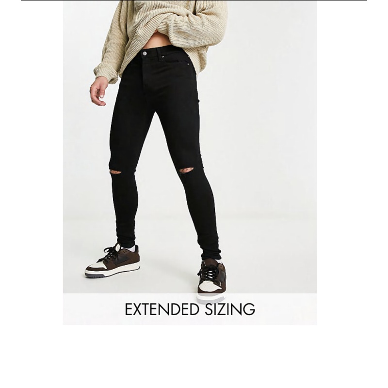 ASOS Design Men’s Black Knee Ripped Skinny Jeans | ASOS Design In Lebanon