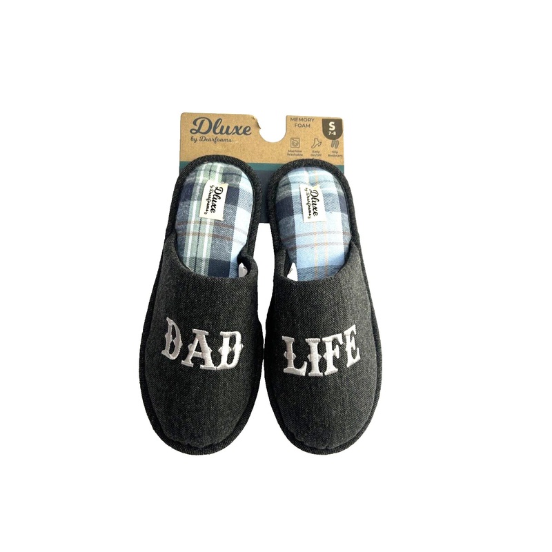 Dluxe by Dearfoams Men’s Gray Dad Slide Slippers | Dluxe by Dearfoams in Lebanon