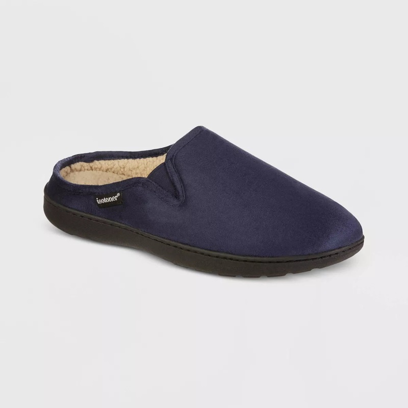 Isotoner Men’s Navy Blue Recycled Vincent Hoodback Slippers |Isotoner In Lebanon