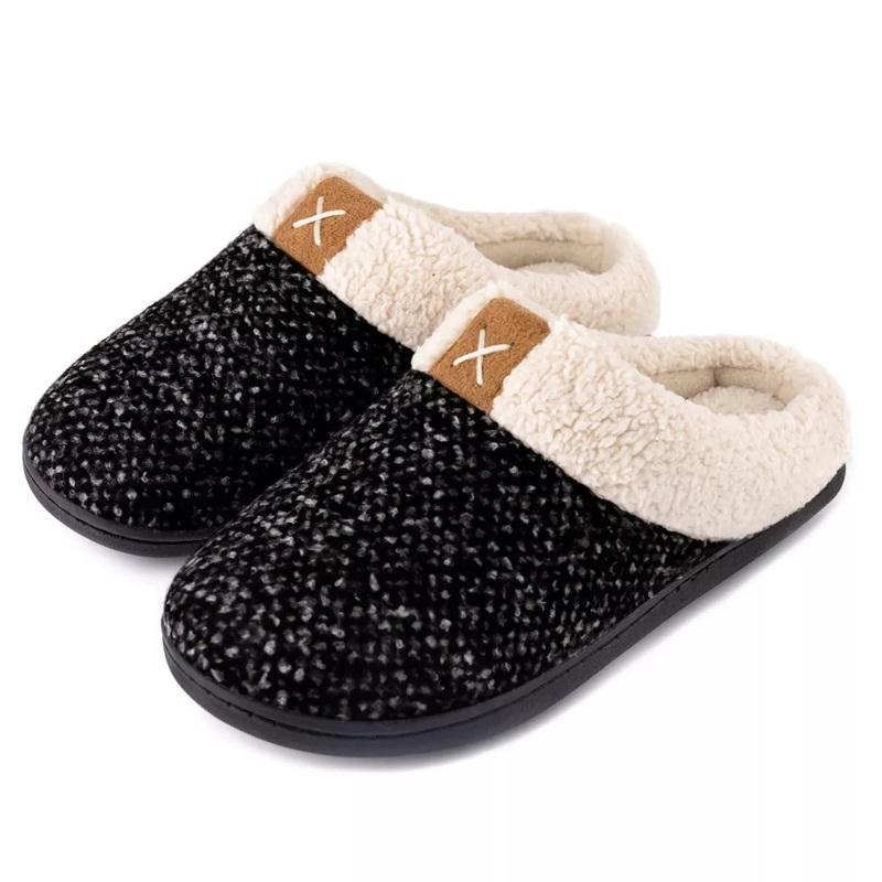 RockDove Women’s Black Collar Memory Foam Slide Slipper |RockDove In Lebanon