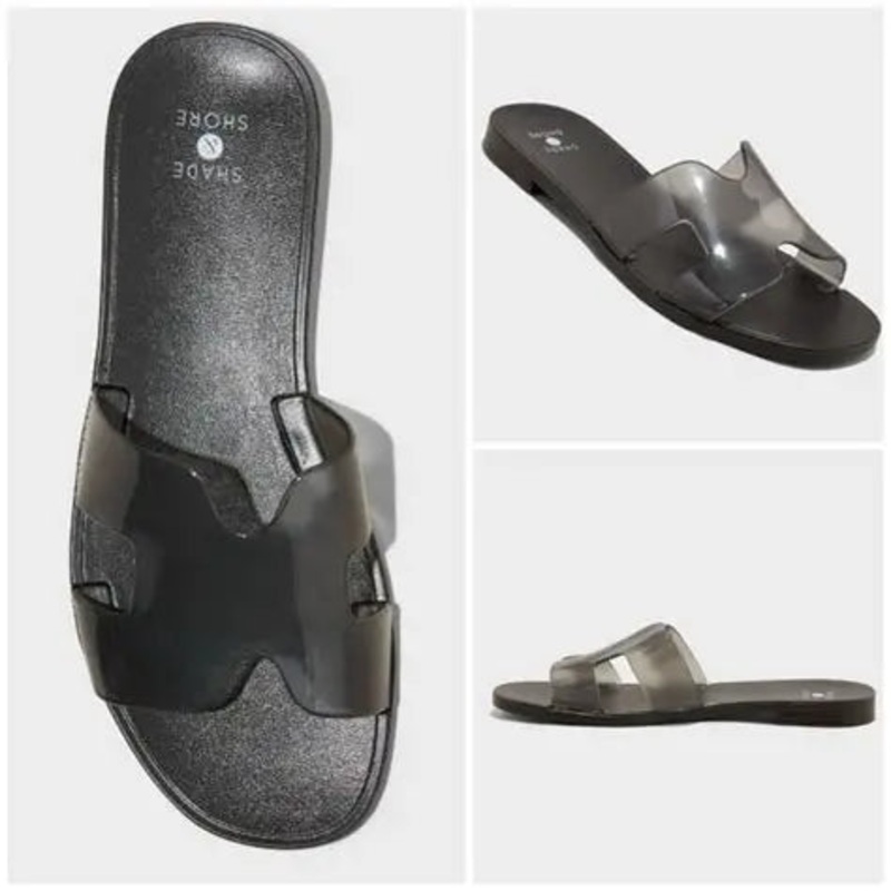 Shade & Shore Women’s Black Bonnie Jelly Slide Sandals | Shade & Shore