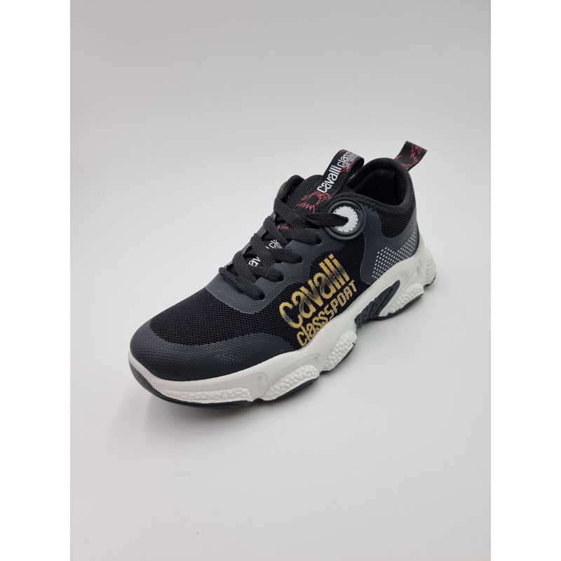 Cavalli Class Sport Men’s Black & White Roberto Sneakers |Cavalli Class Sport In Lebanon