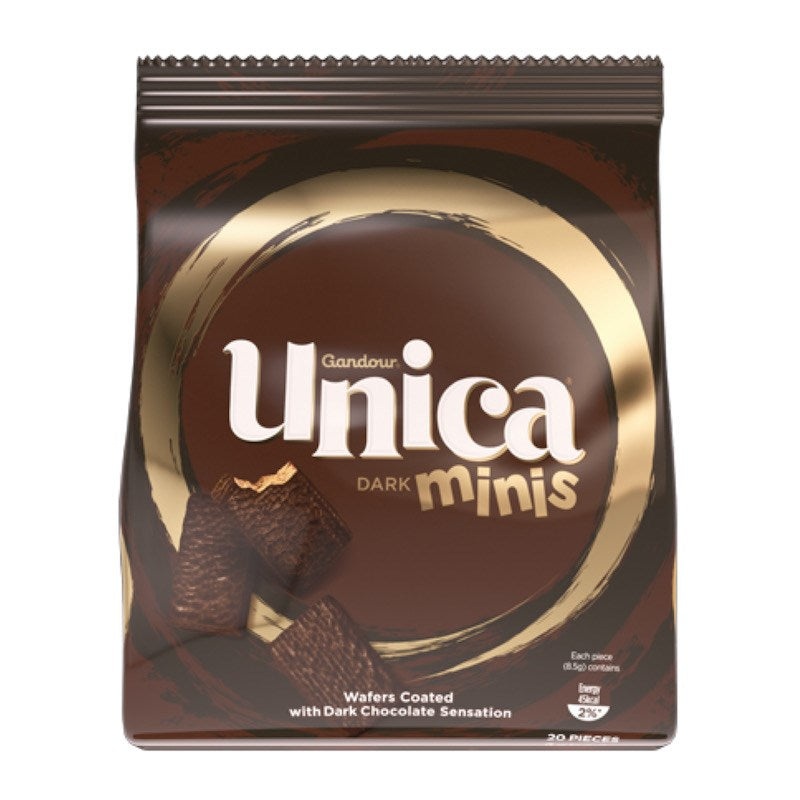 Gandour Unica Dark Minis Coated Wafer With Dark Chocolate Sensation 170g | Gandour In Lebanon