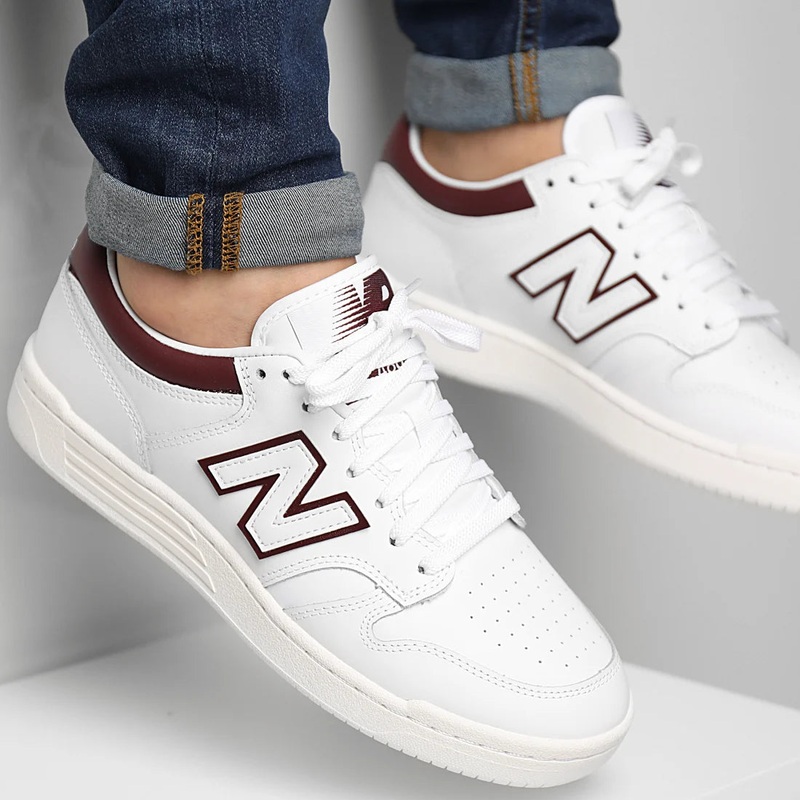 New Balance 480 Men’s White Burgandy Baskets Sneakers |New Balance In Lebanon