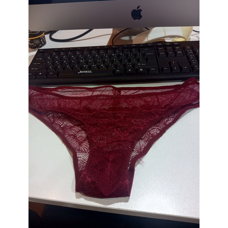 Pierre Cardin Women’s Burgundy Fancy Lace Panties MAK181