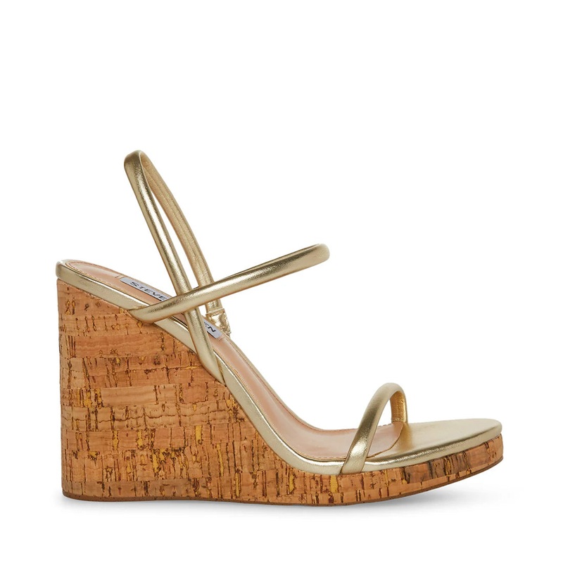 Steve Madden Women’s Gold Udell-C Leather Sandals| Steve Madden in Lebanon