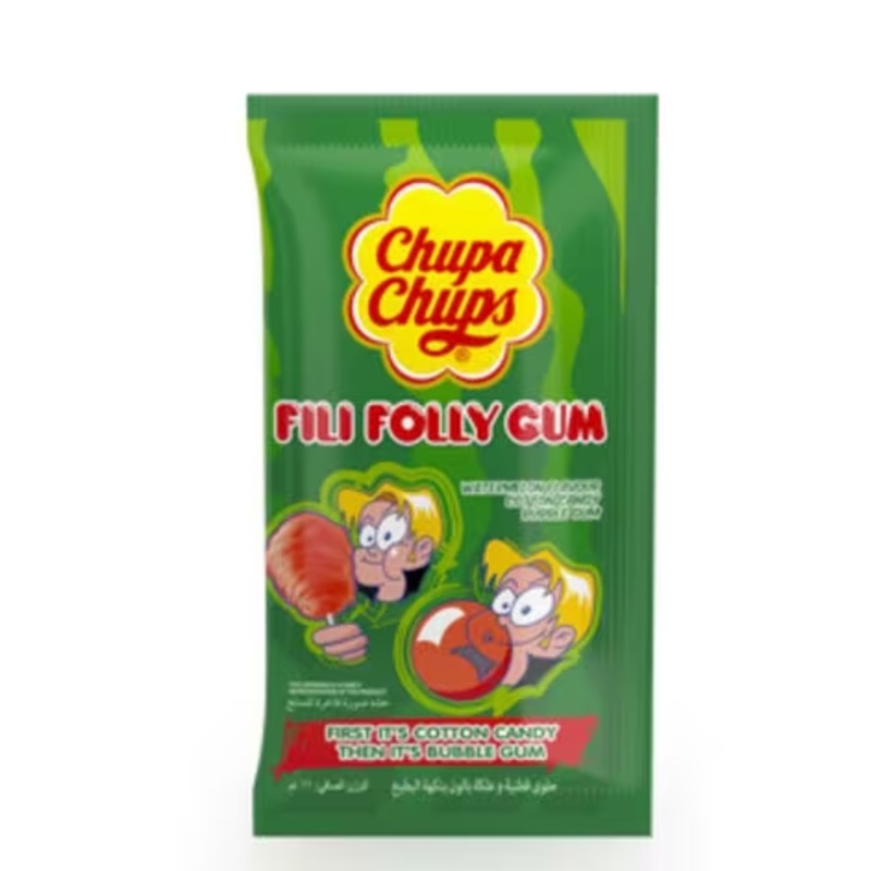 Chupa Chups Fili Folly Cotton Candy Gum Watermelon Flavor 11g | Chupa Chups In Lebanon