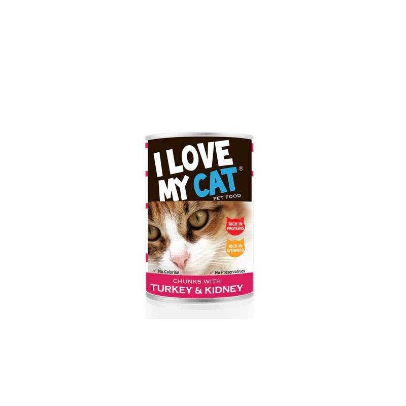 I Love My Cat Turkey & Kidney Chunks Cats Food 415g | I Love My Cat In Lebanon