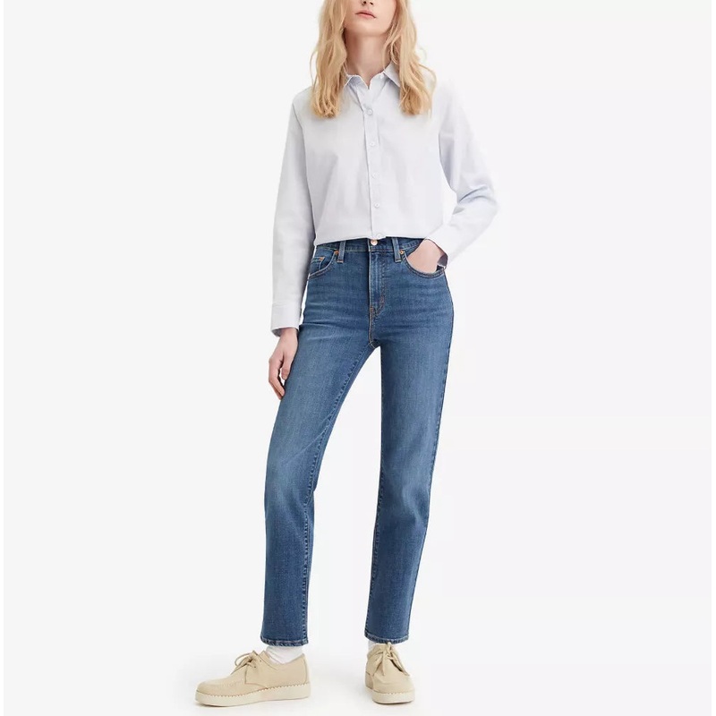 Levi’s Women’s Navy 724 High Rise Way Way Back Straight Jeans |Levi’s In Lebanon