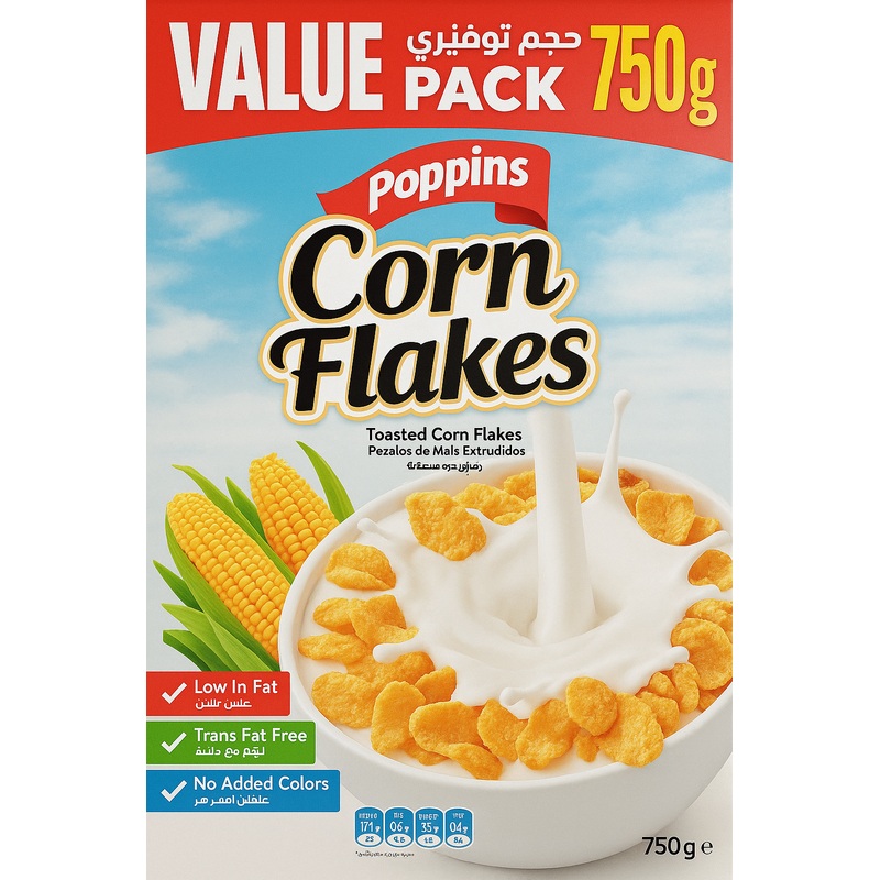 Poppins Corn Flakes 750g (Value Pack) | Poppins In Lebanon