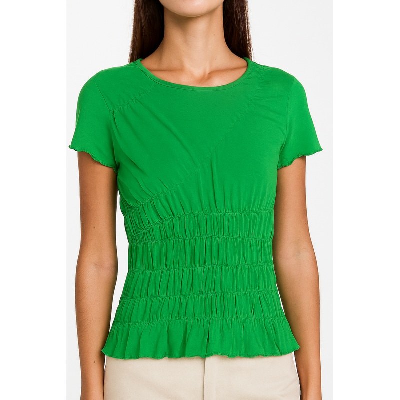 Topshop Women’s Green Short-Sleeve Top ANF3042