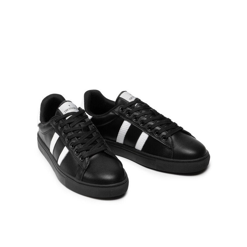 Trussardi Men’s Black&White Leather Sneakers |Trussardi in Lebanon