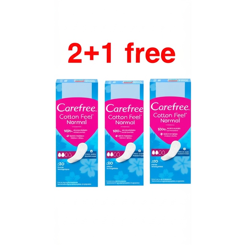 Carefree Cotton Feel Normal Panty Liners Fresh Scent 20Pcs Pack of 2+1 Free | Carefree In Lebanon