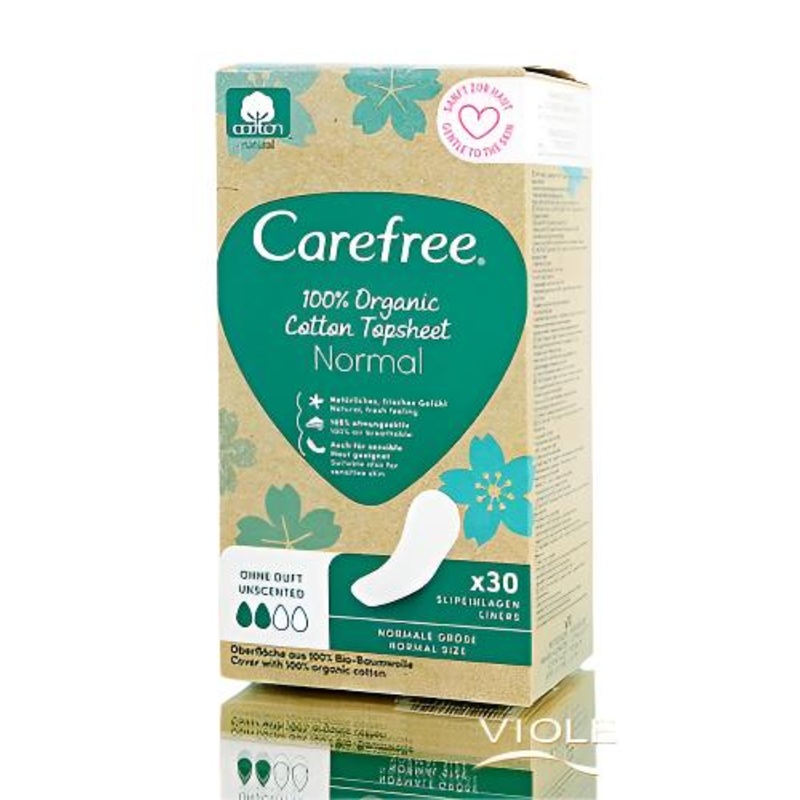 Carefree Organic Cotton Topsheet Normal Panty Unscented 30 Liners | Carefree In Lebanon
