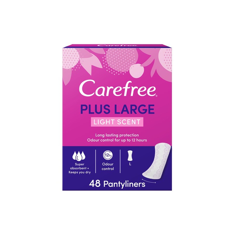 Carefree Plus Large Panty Liners Light Scent 48pcs (33% OFF) | Carefree In Lebanon