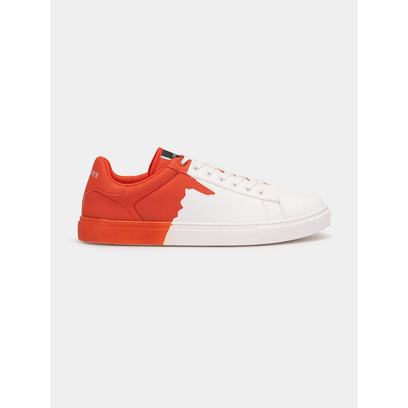 Trussardi Men’s White & Orange Derek Sneakers | Trussardi in Lebanon