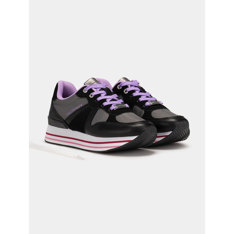 Trussardi Women’s Black Clement Sneakers | Trussardi in Lebanon