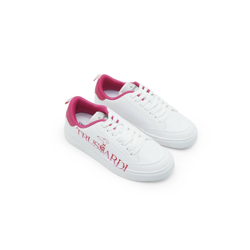 Trussardi Women’s White & Pink Cleo Sneakers | Trussardi in Lebanon