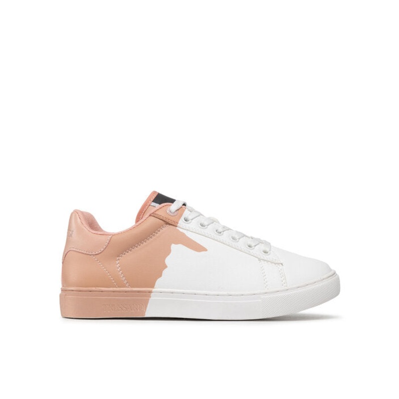 Trussardi Women’s White-Rose Derek Sneakers | Trussardi in Lebanon