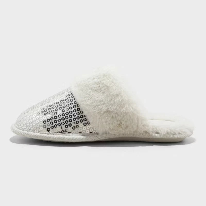 Auden Women’s White Rae Sequin Scuff Slippers | Auden In Lebanon