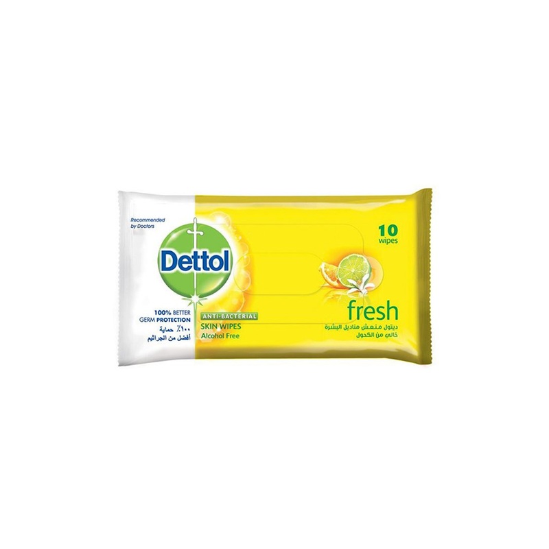Dettol Fresh Antibacterial Skin & Surface Wipes 10Pcs | Dettol In Lebanon