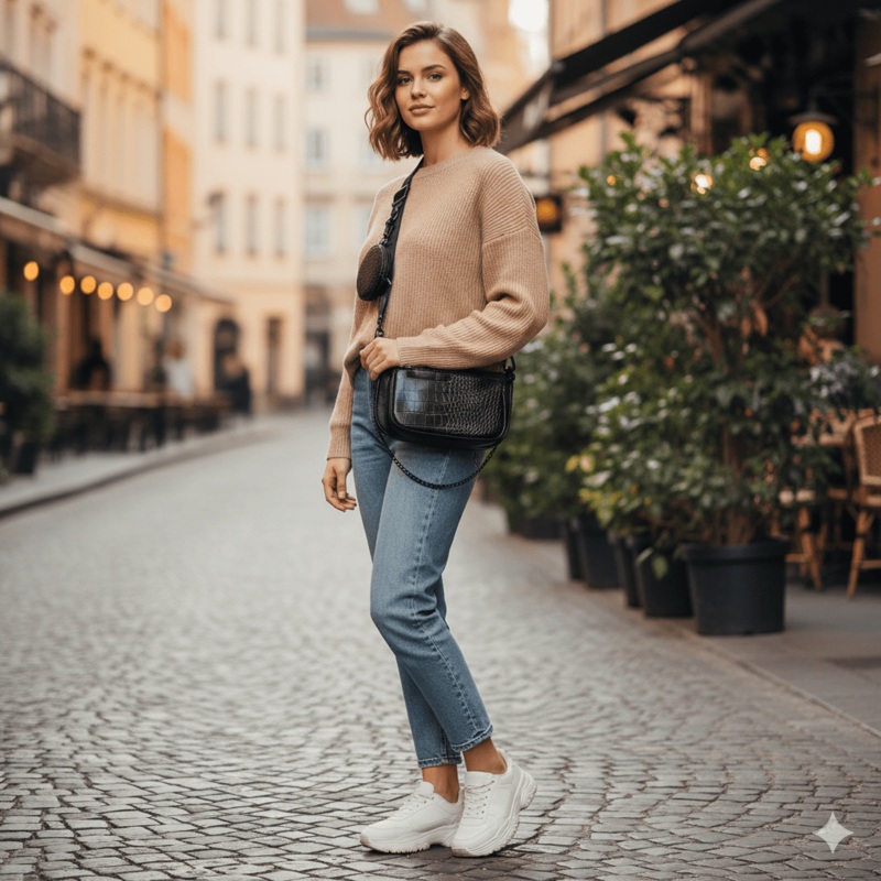 Steve Madden Black Leather Set Across Body Bag |Steve Madden in Lebanon