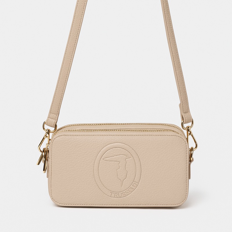 Trussardi Beige Pre Iris Camera Shoulder Bag | Trussardi In Lebanon