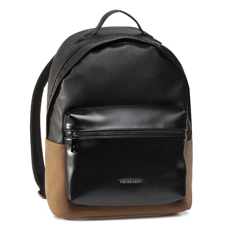 Trussardi Men’s Black Leather Sestriere Backpack |Trussardi In Lebanon