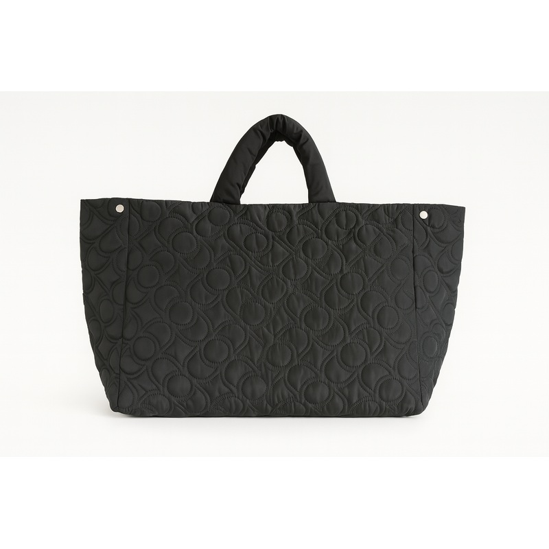 Trussardi Women’s Black Nylon Quilted Monogram ToteBag |Trussardi In Lebanon