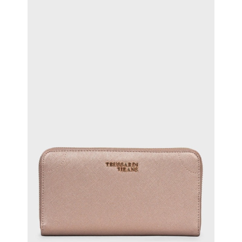 Trussardi Women’s Dusty Rose Bella Zip Pocket  Wallet |Trussardi In Lebanon