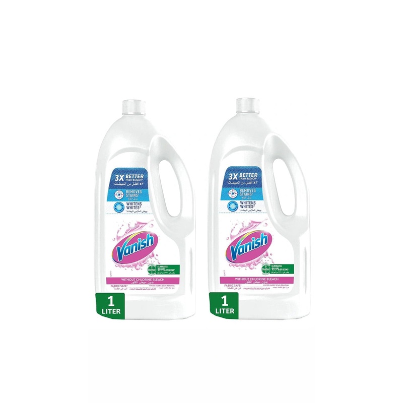 Vanish Crystal White Stain Remover Without Chlorine Bleach 1L +1L (25% OFF) | Vanish In Lebanon