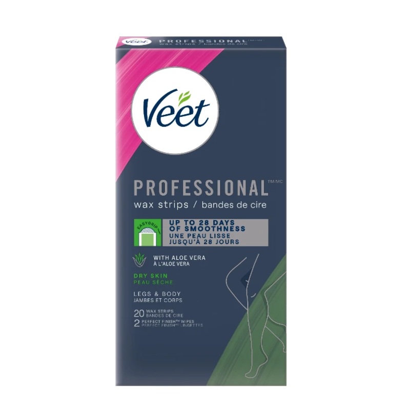 Veet Professional Wax Strips For Legs & Body With Aloe Vera 20 Strips | Veet In Lebanon