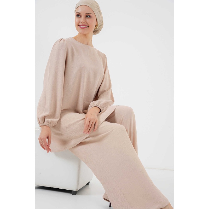 Big Dart Women’s Beige Ayrobin Tunic Set | Big Dart In Lebanon