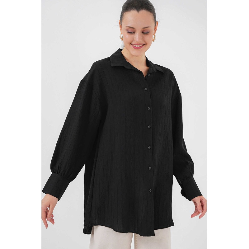 Big Dart Women’s Black Striped Long Sleeve Shirt |Big Dart In Lebanon