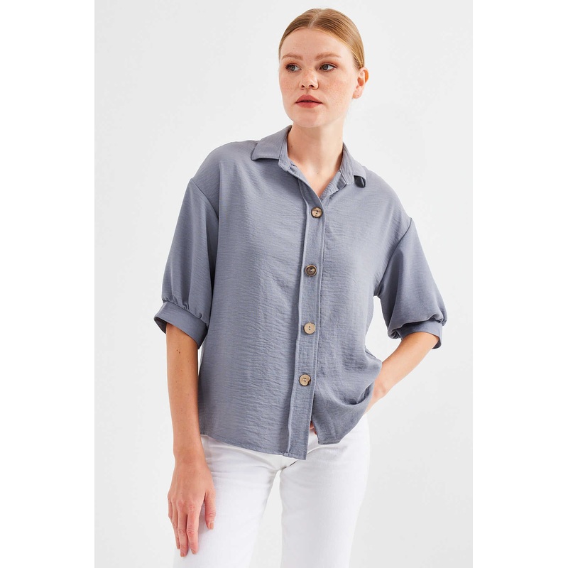 Big Dart Women’s Blue 3/4 Sleeve Shirt | Big Dart In Lebanon