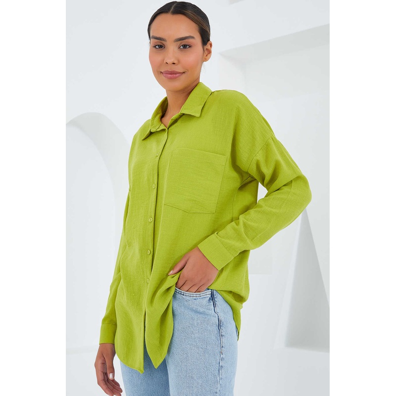 Big Dart Women’s Light Green Long Sleeve Shirt | Big Dart In Lebanon