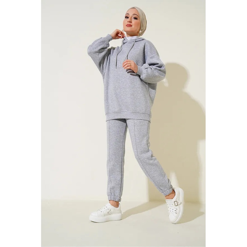 Happiness Women’s Grey Oversize Tracksuit Set | Happiness In Lebanon