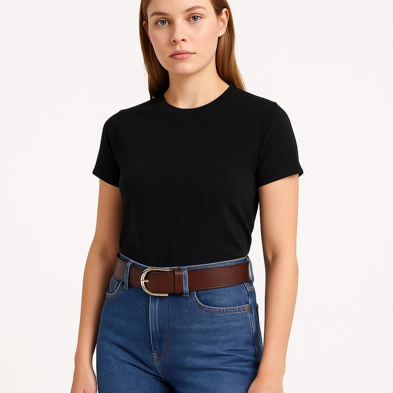 POSITANO Women’s Brown Leather Belt | POSITANO In Lebanon
