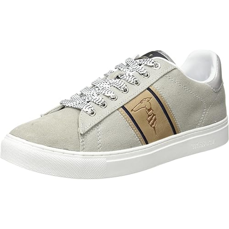 Trussardi Men’s Taupe SNK Danus Golden Mix Sneakers |Trussardi In Lebanon