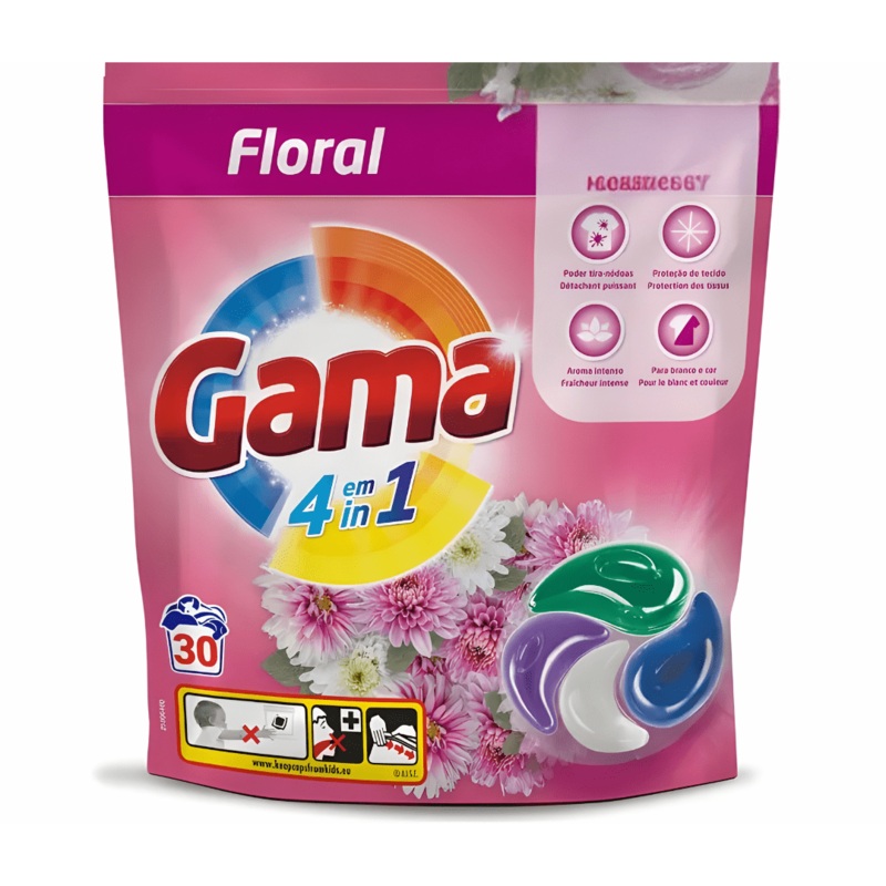 Gama 4-in-1 Floral Laundry Capsules 30Pcs | Gama In Lebanon