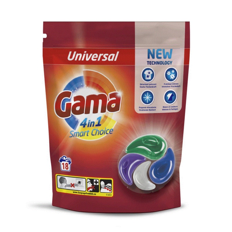 Gama 4-in-1 Smart Choice Laundry Capsules 18Pcs | Gama In Lebanon