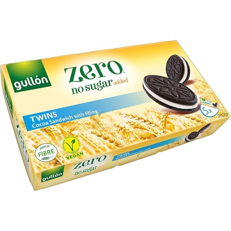 Gullon Twins Cocoa Sandwich With Filling No Sugar Added 210g | Gullon In Lebanon