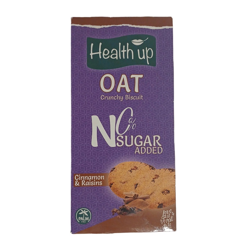 Health Up Oat Crunchy Biscuit With Cinnamon & Raisins No Sugar Added 160g | Health Up In Lebanon