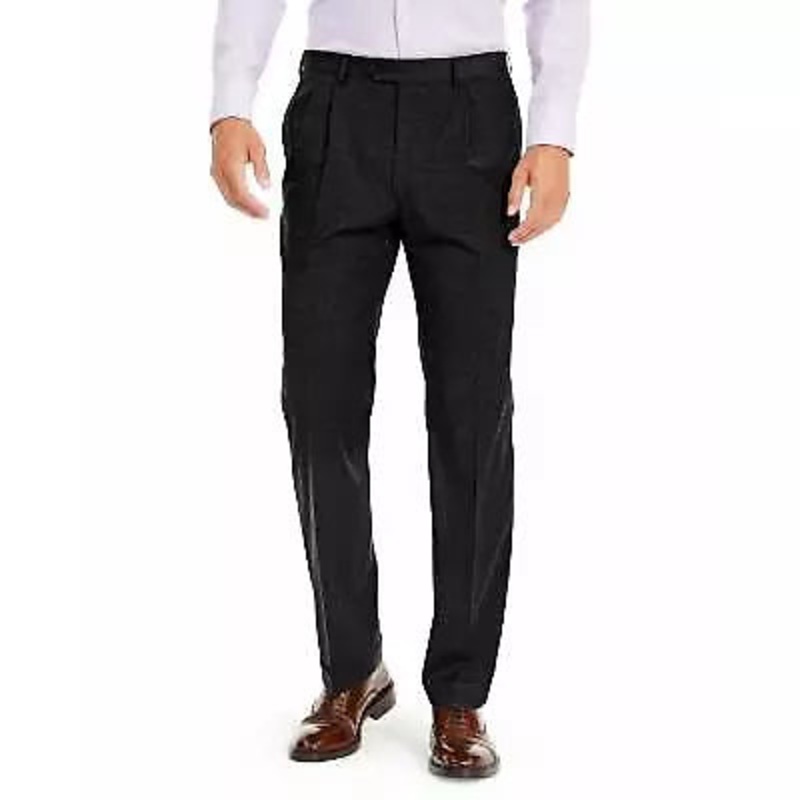 Lauren Ralph Lauren Men’s Black Wool-Blend Classic-Fit Pant ABF3751